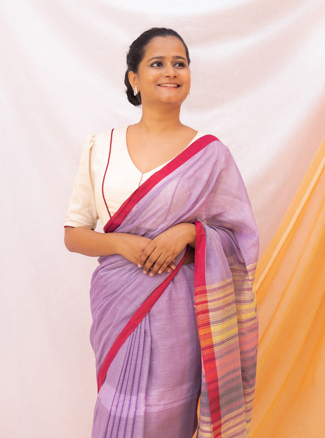 Linen Blend Fabrics Sarees - Buy Now for Best Price