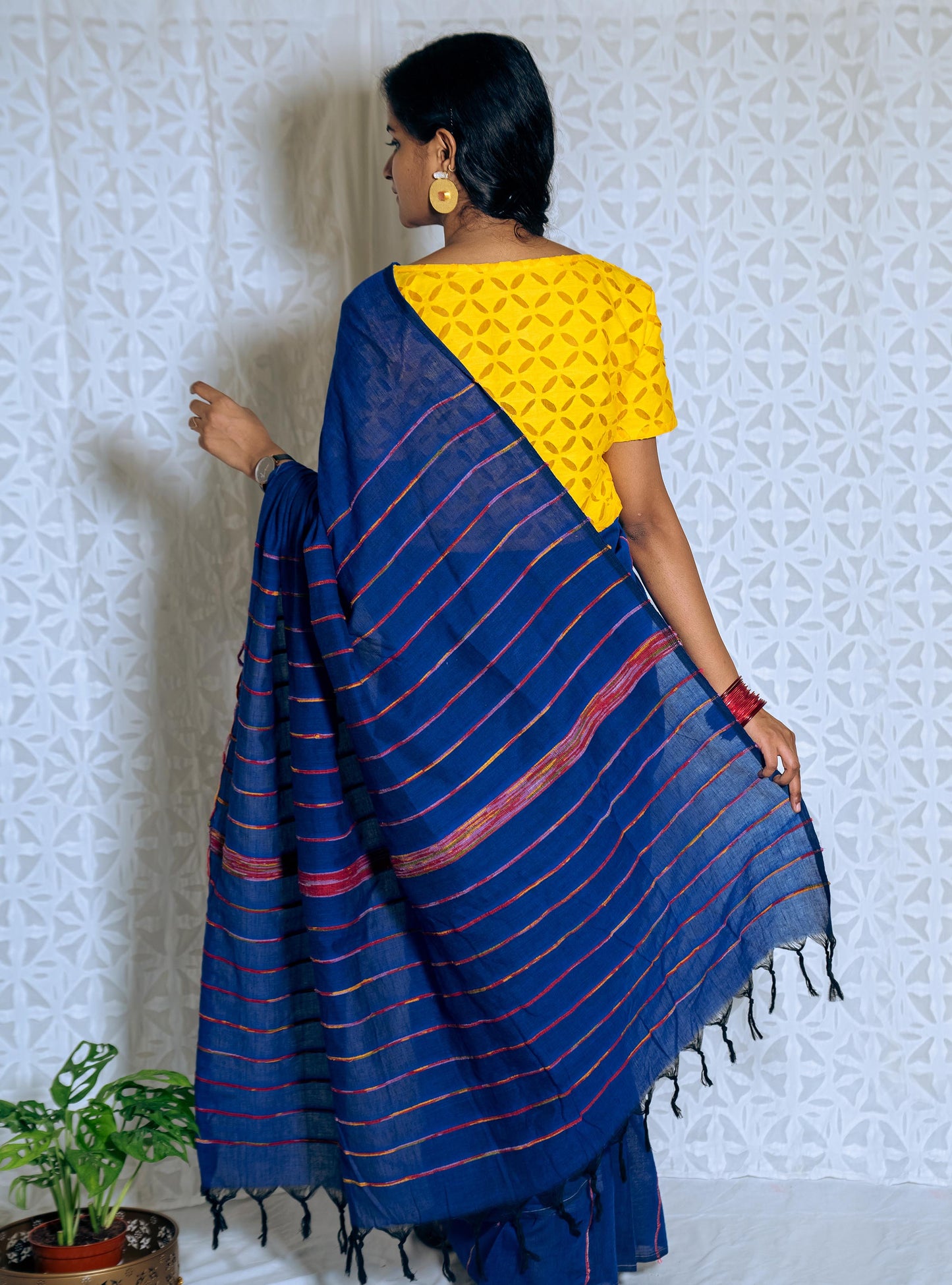 Blue Khesh Cotton Saree