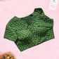 Green Reverse Applique Cotton Blouse