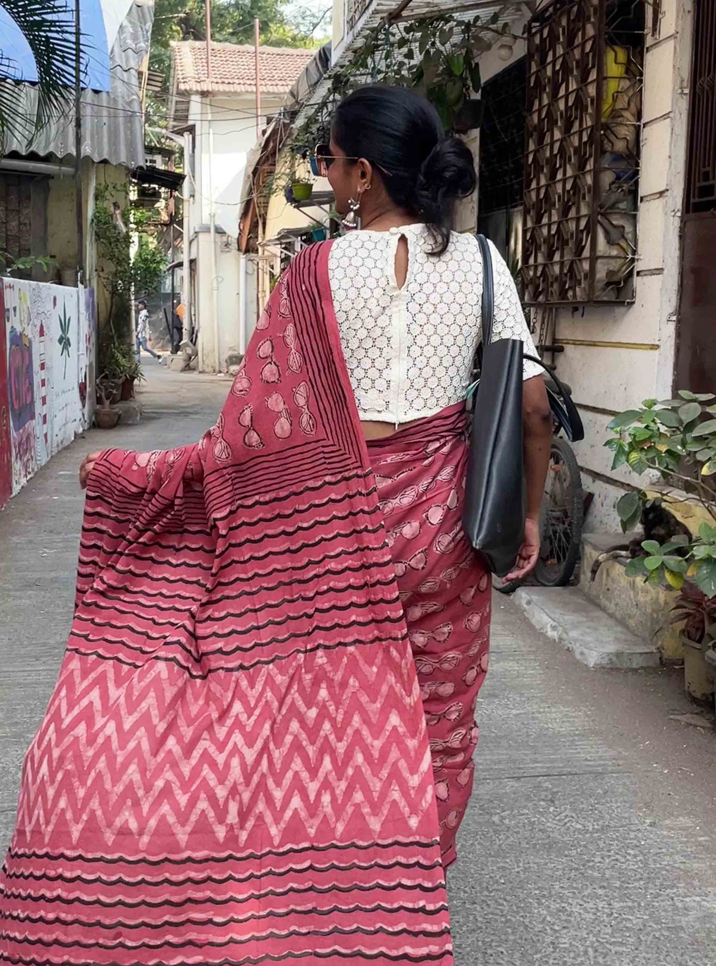 Sunglasses Pink Natural Dye Dabu cotton Saree