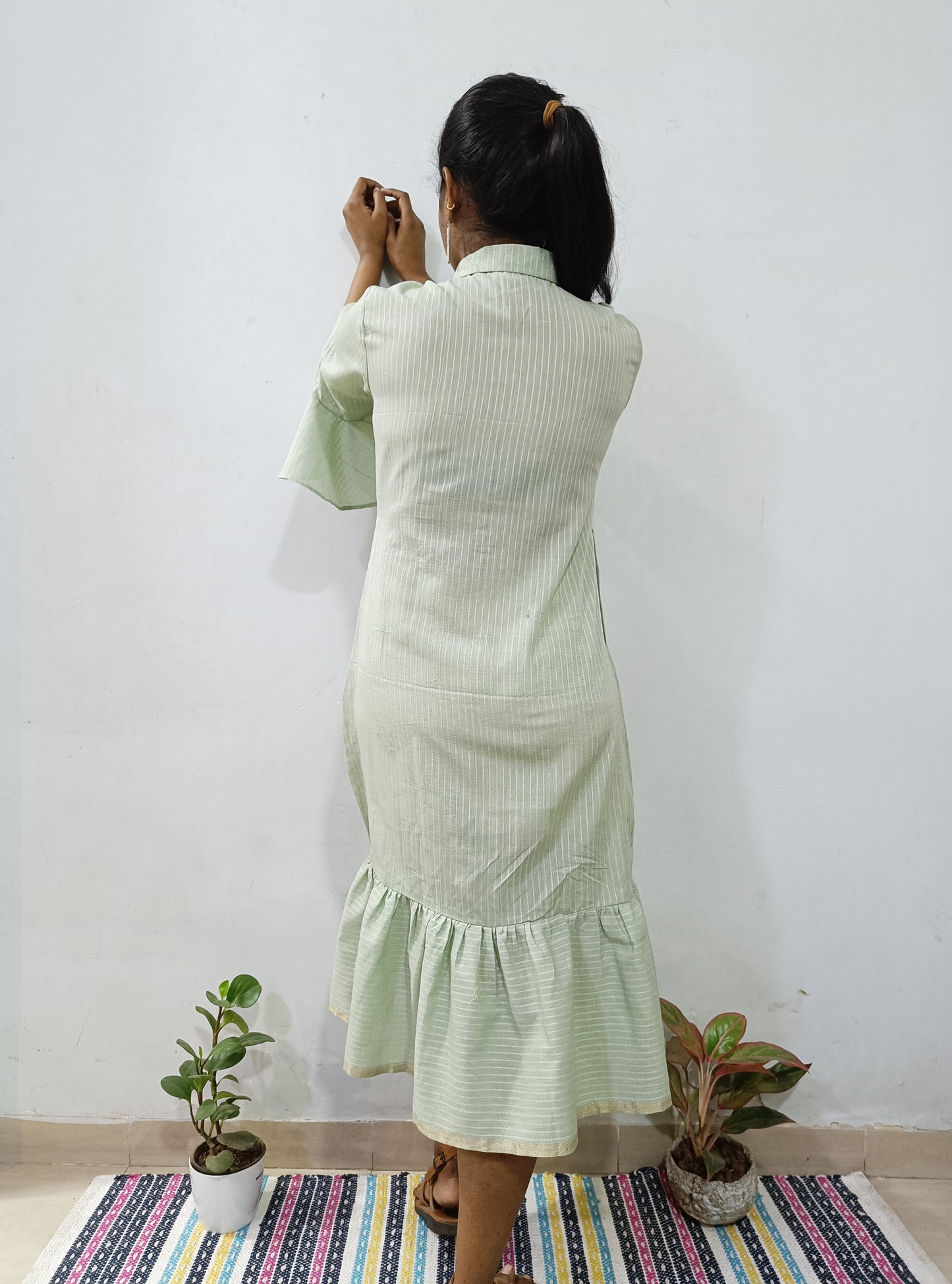 Maheshwari Cotton Stripe Dress