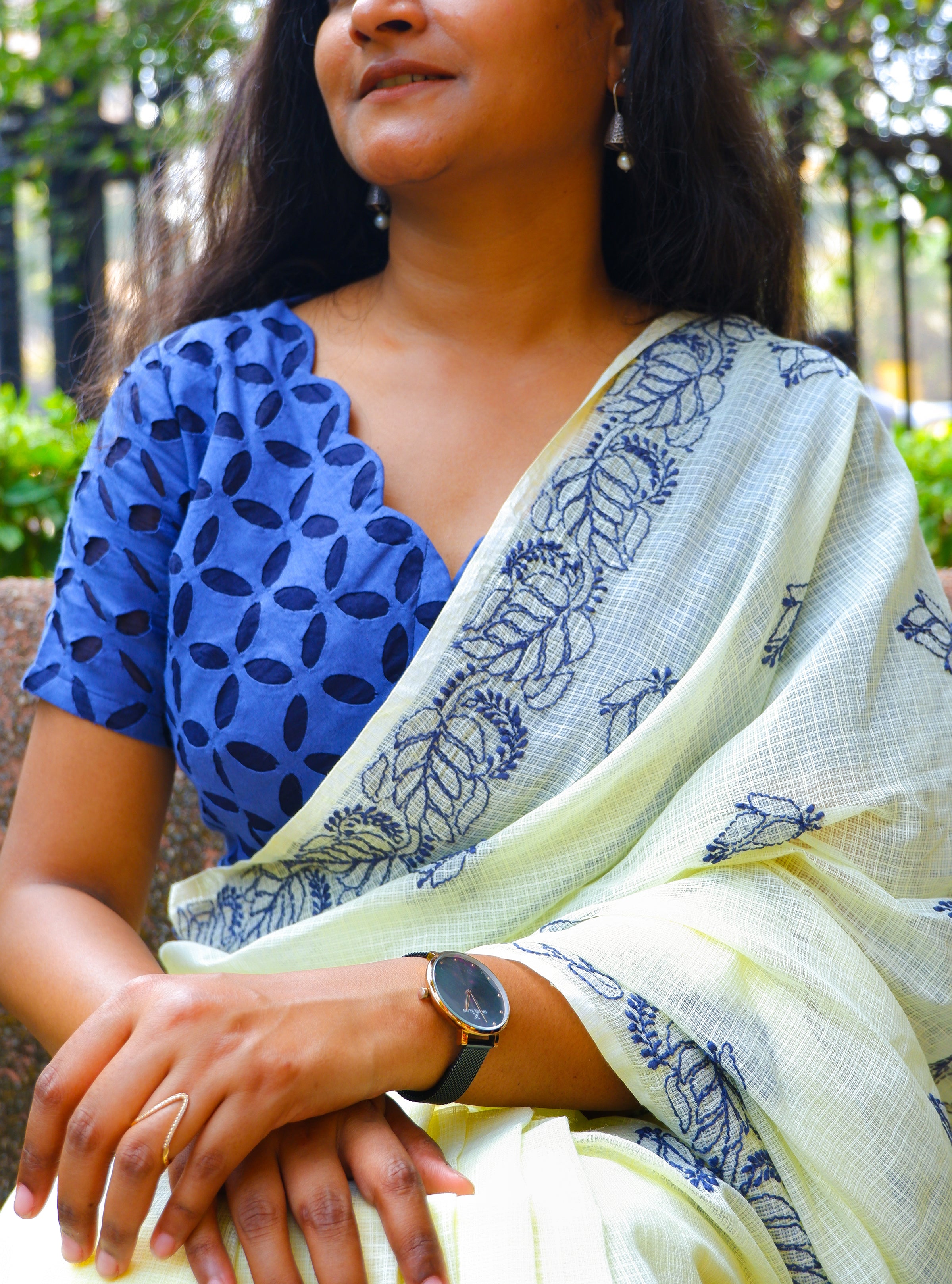 Buy Paramparik Textile Woven Dharmavaram Cotton Silk, Jacquard Blue Sarees  Online @ Best Price In India | Flipkart.com